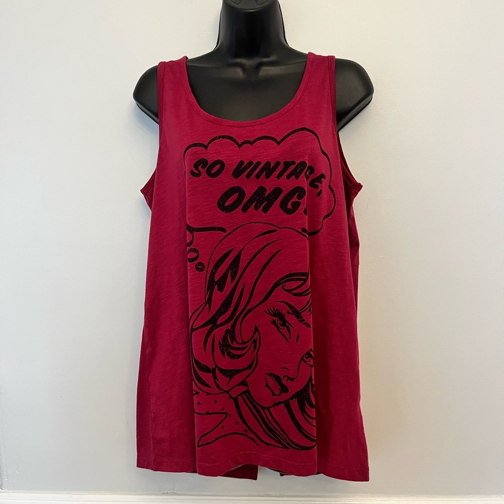 Love & Legend Sleeveless Graphic Tank Top, Size 1X
